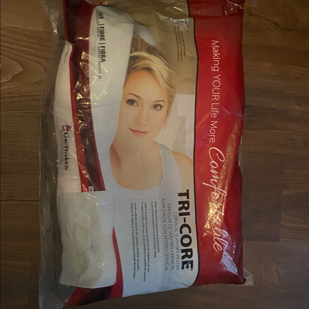 Core Products Tri-Core Natural Cervical Pillow w/ Premium Organic Cotton Shell